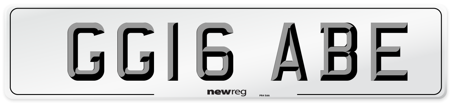 GG16 ABE Number Plate from New Reg